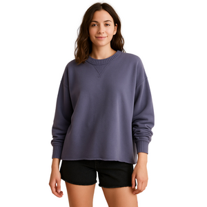 aerie Oversized Crewneck Sweatshirt in Faded Blue Size SMALL